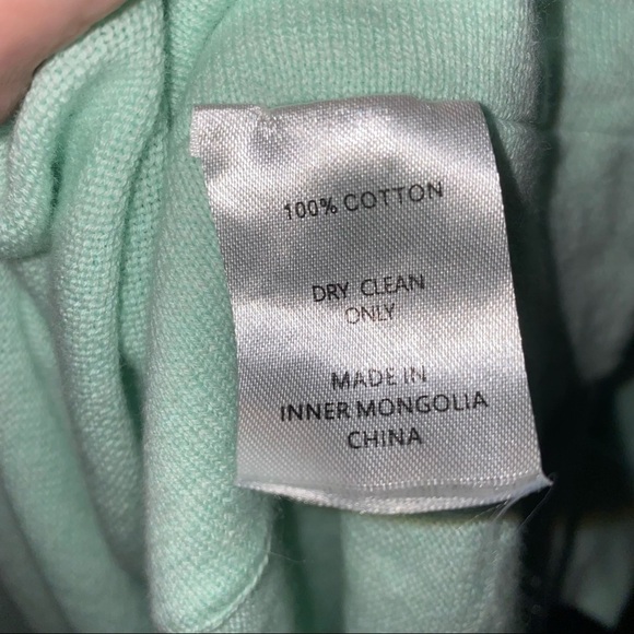 Zoe Couture Collection Mint Green Knit Tunic Lace Up Neck Short Sleeve M L - Picture 8 of 9